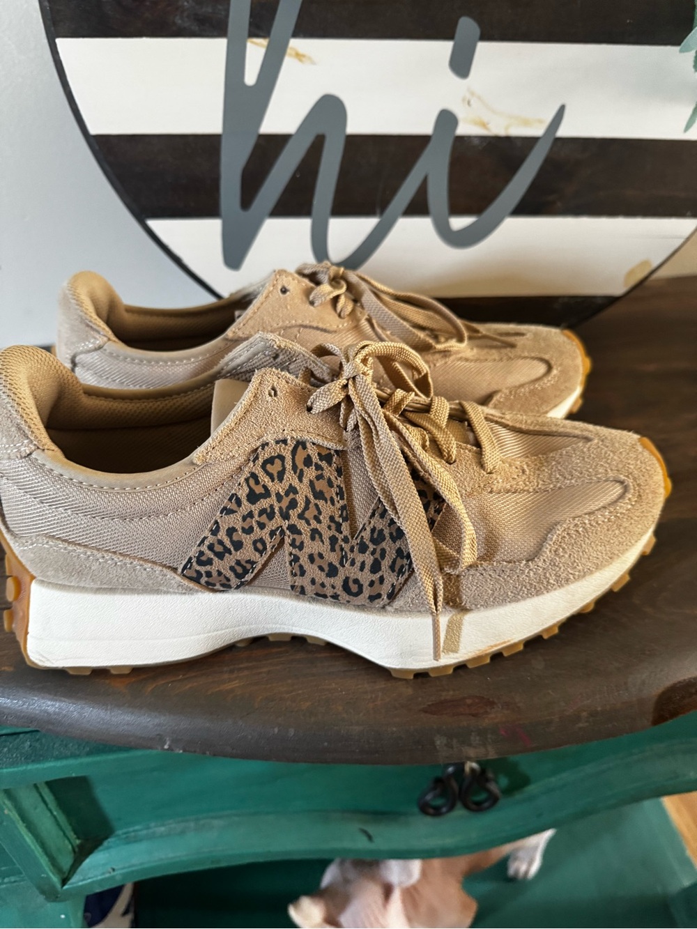 Taupe Leopard Accent Women's New Balance Sneakers women’s size 9.5/10